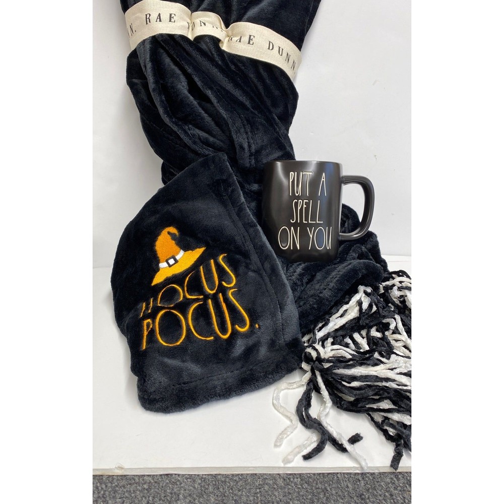 Rae Dunn Black Put A Spell On You Mug & Rae Dunn Hocus Pocus 50" x 70" Throw